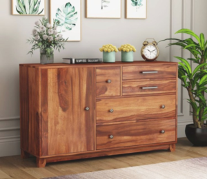 GOURAVGENIC HANDICRAFT Lunesta 4-Drawer Wooden Chest Of Drawers