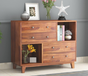 GOURAVGENIC HANDICRAFT  Rochel 4-Drawer Wooden Chest Of Drawers