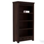 Solid Sheesham Wood Bookshelf with Open Shelves and Storage Drawers Premium Wooden Bookcase for Living Room Office Study Room Display Rack Home Furniture Unit - Image 3