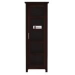 Solid Sheesham Wood Glass Door Cabinet with Shelves Premium Display Unit for Living Room Kitchen Storage Wooden Showcase for Utensils Books Decor Home Furniture - Image 6