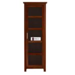 Sheesham Wood Tall Glass Door Cabinet with Multiple Shelves Slim Storage Unit for Living Room Kitchen Dining Room Home Solid Wooden Display Furniture Organizer Showcase - Image 6