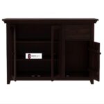 Solid Sheesham Wood Sideboard Buffet Cabinet with Glass Doors and Storage Drawer Premium Wooden Crockery Unit for Dining Room Living Room Kitchen Home Furniture - Image 5