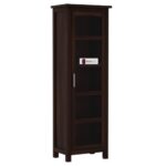 Solid Sheesham Wood Glass Door Cabinet with Shelves Premium Display Unit for Living Room Kitchen Storage Wooden Showcase for Utensils Books Decor Home Furniture - Image 5