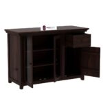 Solid Sheesham Wood Sideboard Buffet Cabinet with Glass Doors and Storage Drawer Premium Wooden Crockery Unit for Dining Room Living Room Kitchen Home Furniture - Image 6