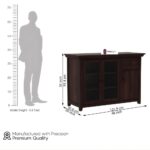 Solid Sheesham Wood Sideboard Buffet Cabinet with Glass Doors and Storage Drawer Premium Wooden Crockery Unit for Dining Room Living Room Kitchen Home Furniture - Image 2