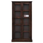 Sheesham Wood Crockery Cabinet with Glass Door | Solid Wood Storage Almirah for Living Room | Wooden Book Shelf & Display Unit | Walnut Finish - Image 5