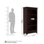 Solid Sheesham Wood Bookshelf with Open Shelves and Storage Drawers Premium Wooden Bookcase for Living Room Office Study Room Display Rack Home Furniture Unit - Image 2