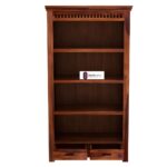 Sheesham Wood Open Bookshelf with Decorative Top and Two Storage Drawers for Living Room Study Office Home Library Solid Wood Book Rack Display Shelving Unit Furniture - Image 4